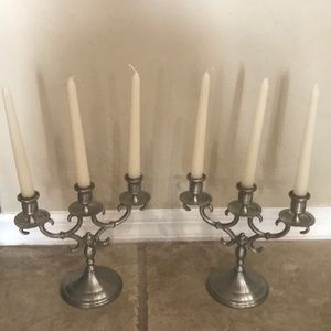 Antique pewter vandal  holders and vandals